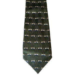 Vintage Metropolitan Museum of Art Silk Tie Green Blue Cream